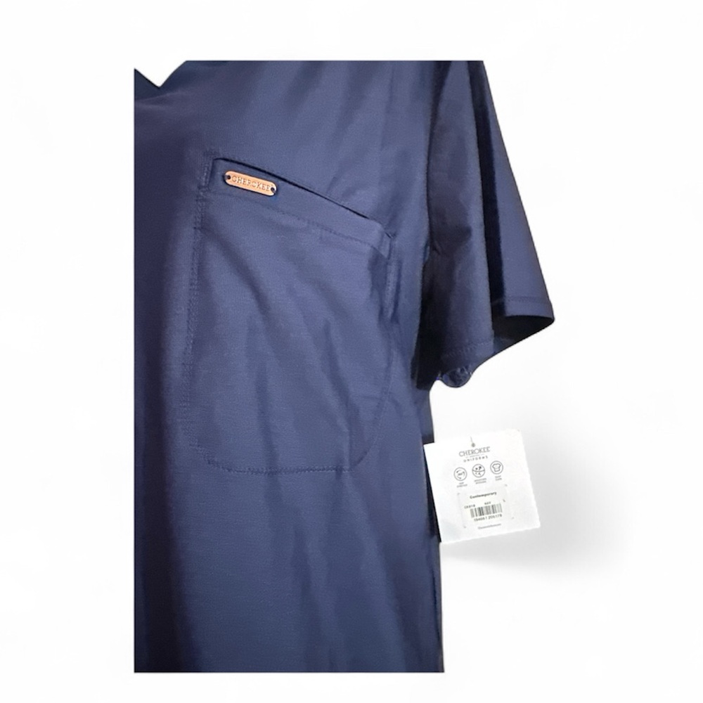 FORM by Cherokee Women's Tuck-In Knit Mesh V-Neck Scrub Top - Size Large - Picture 2 of 9
